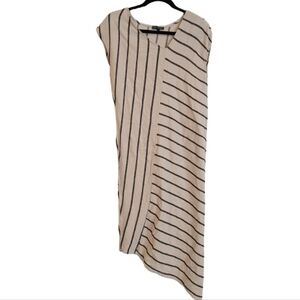 For Cynthia brand Asymmetrical striped Linen blend Dress sz Small